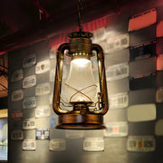 Vintage Antique Restaurant Brass Lantern Pendant Light
