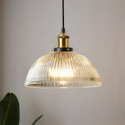 Vintage Classic Dome Ribbed Glass Pendant Lights