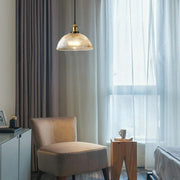 Vintage Classic Dome Ribbed Glass Pendant Lights
