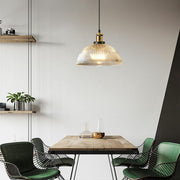 Vintage Classic Dome Ribbed Glass Pendant Lights
