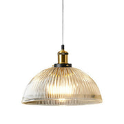 Vintage Classic Dome Ribbed Glass Pendant Lights