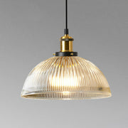 Vintage Classic Dome Ribbed Glass Pendant Lights