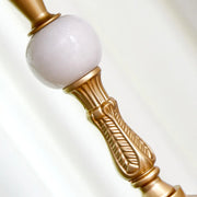 Vintage European Luxury Green Dome Gold Fringe Floor Lamp