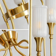 Vintage Gold Adjustable Curved Branch Cage Chandelier