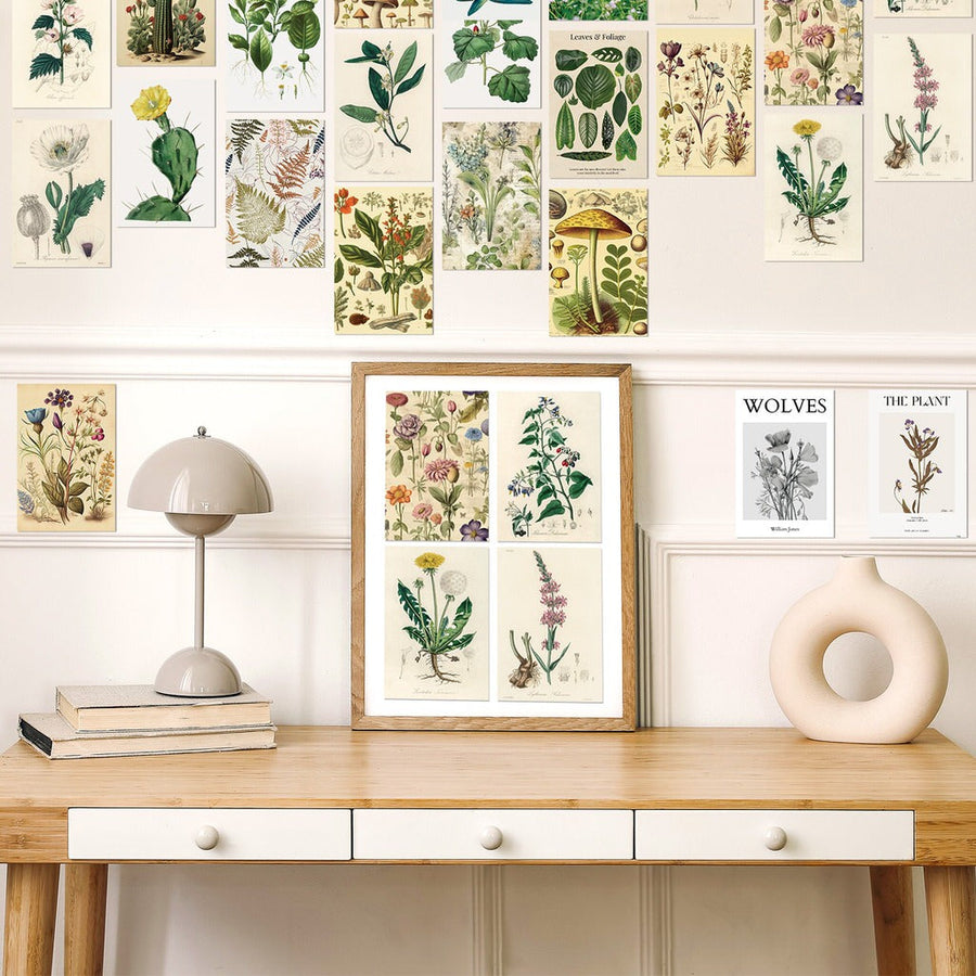 Vintage Herbal Wall Collage Cards Kit