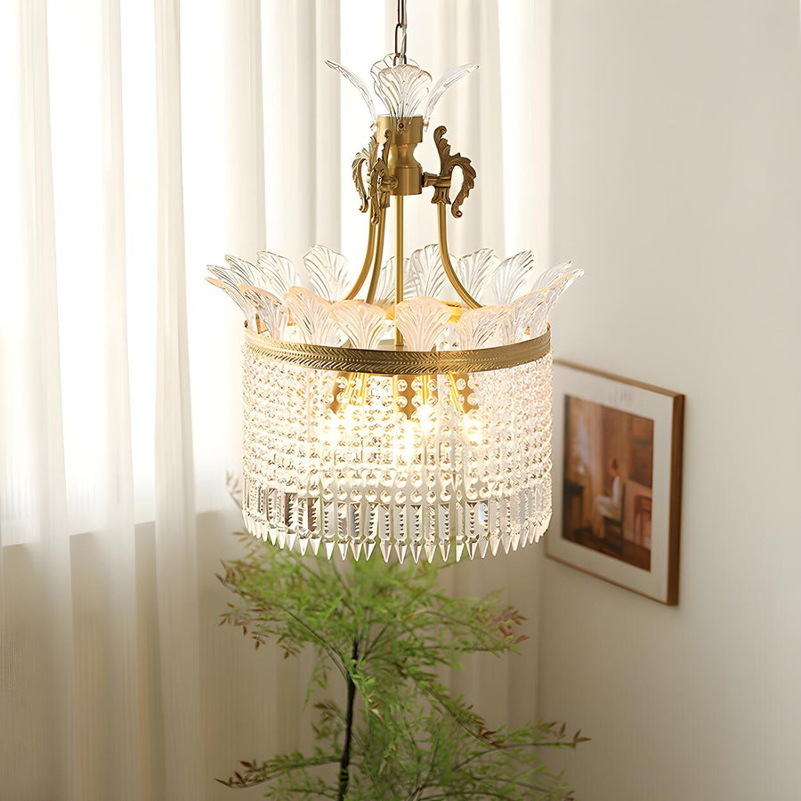 Vintage Round Crystal Ceiling Gold Medium Chandelier