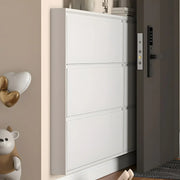 Wall Mounted Entryway White Drop Front Shoe Storage