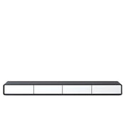 Walnut-Black Wooden Drawers Floating Mount TV Stand