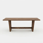 Walnut Finish Solid Pine Wood Rectangular Dining Table with 4 Legs