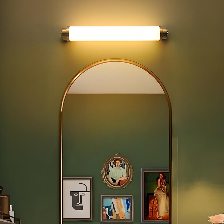 Warm Glow White Cylindrical Wall Vanity Light