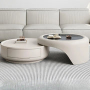 Waterproof Glass Round Storage Nesting Coffee Table