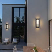 Waterproof Grid Design Black Outdoor LED Wall Sconce