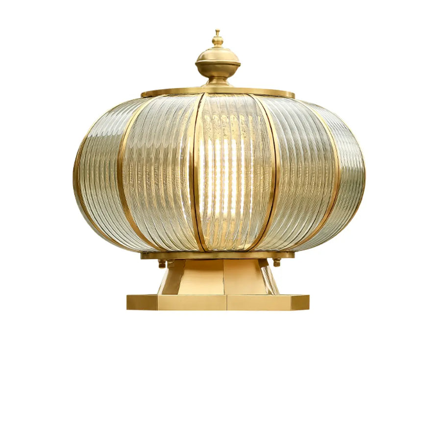 Waterproof Vintage Brass Solar LED Outdoor Pillar Light
