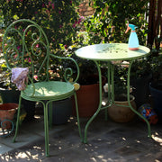 Weather Resistant Garden Round Metal Green Bistro Dining Set