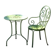 Weather Resistant Garden Round Metal Green Bistro Dining Set