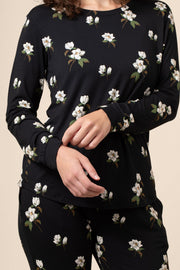 Women's Jogger Pajama Set in Big Midnight Magnolia