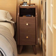 2 Shelves Wood Drawer Storage Nightstand with Legs