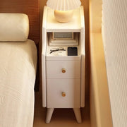 2 Shelves Wood Drawer Storage Nightstand with Legs