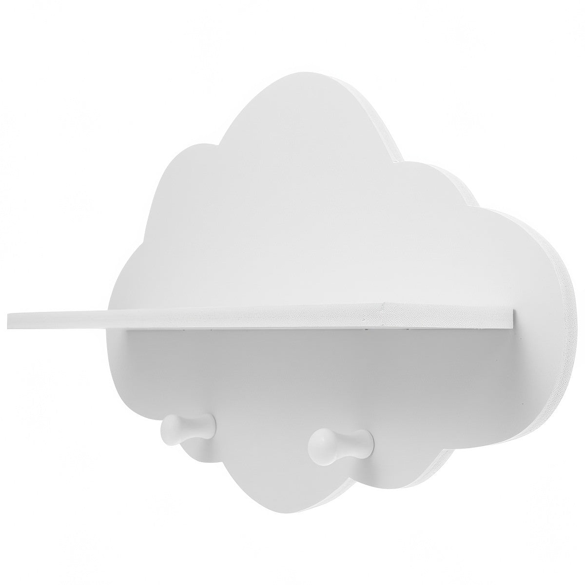 White Cloud Wall Shelf with Hooks