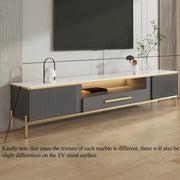 White Glass Open Storage Drawers TV Stand with Legs