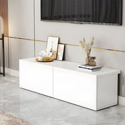 White Manufactured Wood Rectangular Cabinet TV Stand