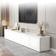 White Manufactured Wood Rectangular Cabinet TV Stand