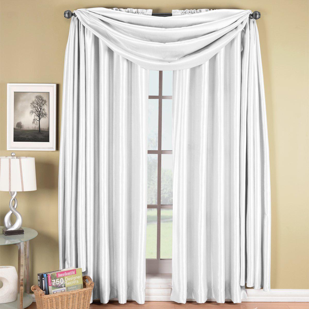 Soho Faux Silk Rod Pocket Window Treatment Scarf or Panel (Single)