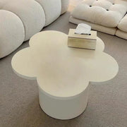 White Wooden Free Form Flower Shape Coffee Table