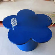 White Wooden Free Form Flower Shape Coffee Table