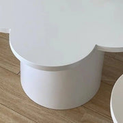 White Wooden Free Form Flower Shape Coffee Table