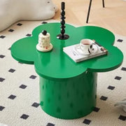 White Wooden Free Form Flower Shape Coffee Table