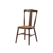 Wood Open Slat Back Ash Dining Chairs Black Walnut