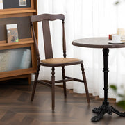 Wood Open Slat Back Ash Dining Chairs Black Walnut