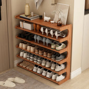 Open Storage Vertical Freestanding Brown Shoe Rack