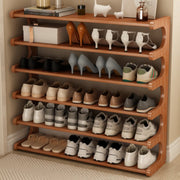 Open Storage Vertical Freestanding Brown Shoe Rack