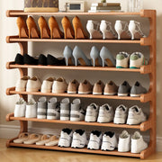Open Storage Vertical Freestanding Brown Shoe Rack