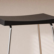 Wood Saddle Metal Sled Base Bar Stool with Footrest