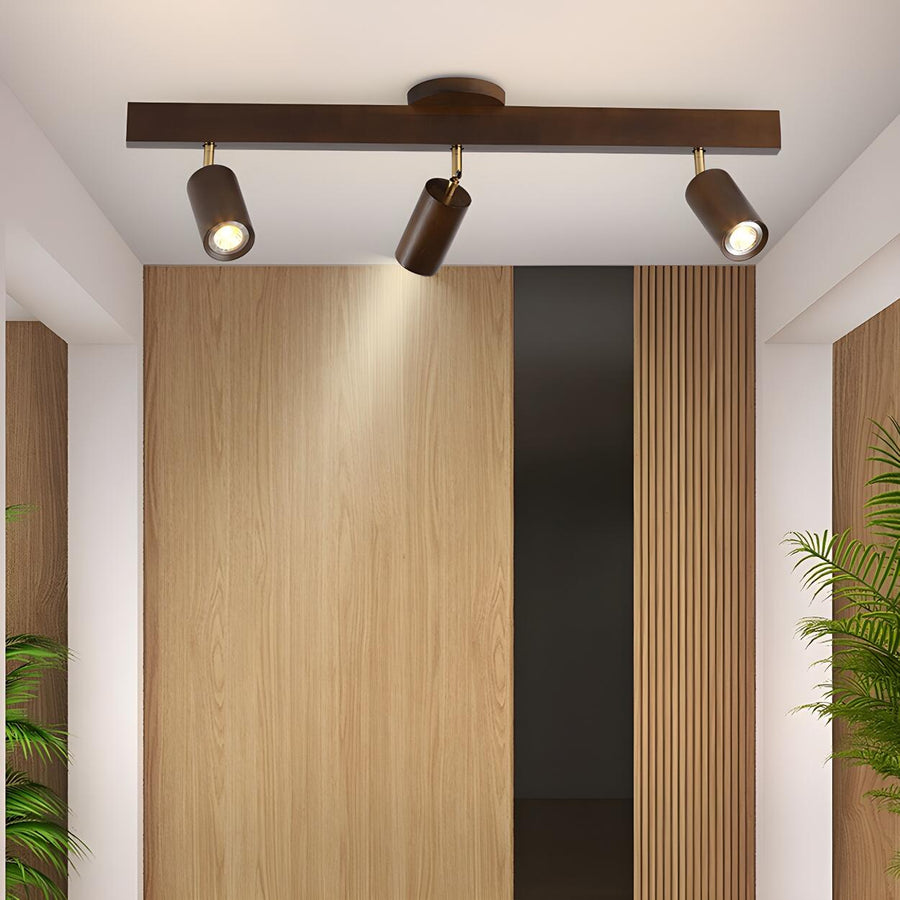 Wood Track Adjustable Semi-Flush Mount Lamp