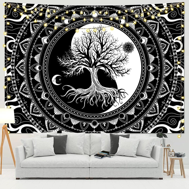 Yin Yang Tree of Life Tapestry