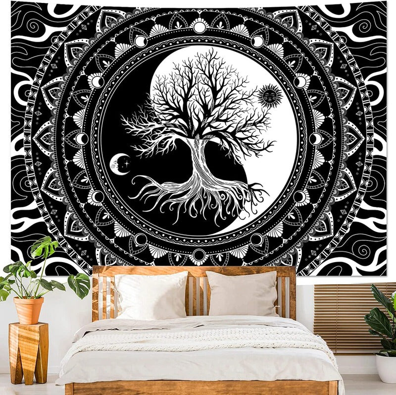 Yin Yang Tree of Life Tapestry