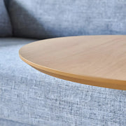 Z-Shaped Round Wood Walnut Finish Side Table